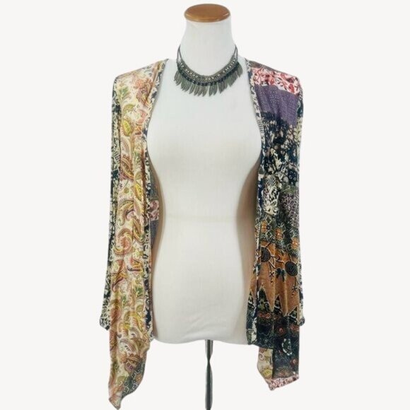 Artisan De Lux X Anthropologie Boho Paisley Asymmetrical Button Down Top - Picture 10 of 16